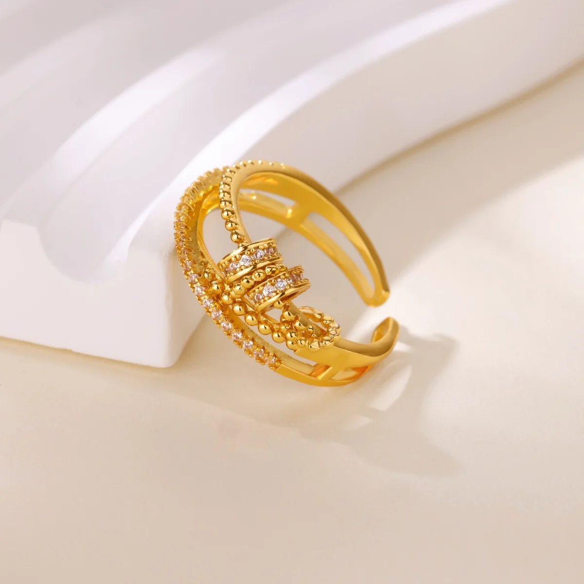 Round Bead Rotating Anxiety Relief Spinner Ring