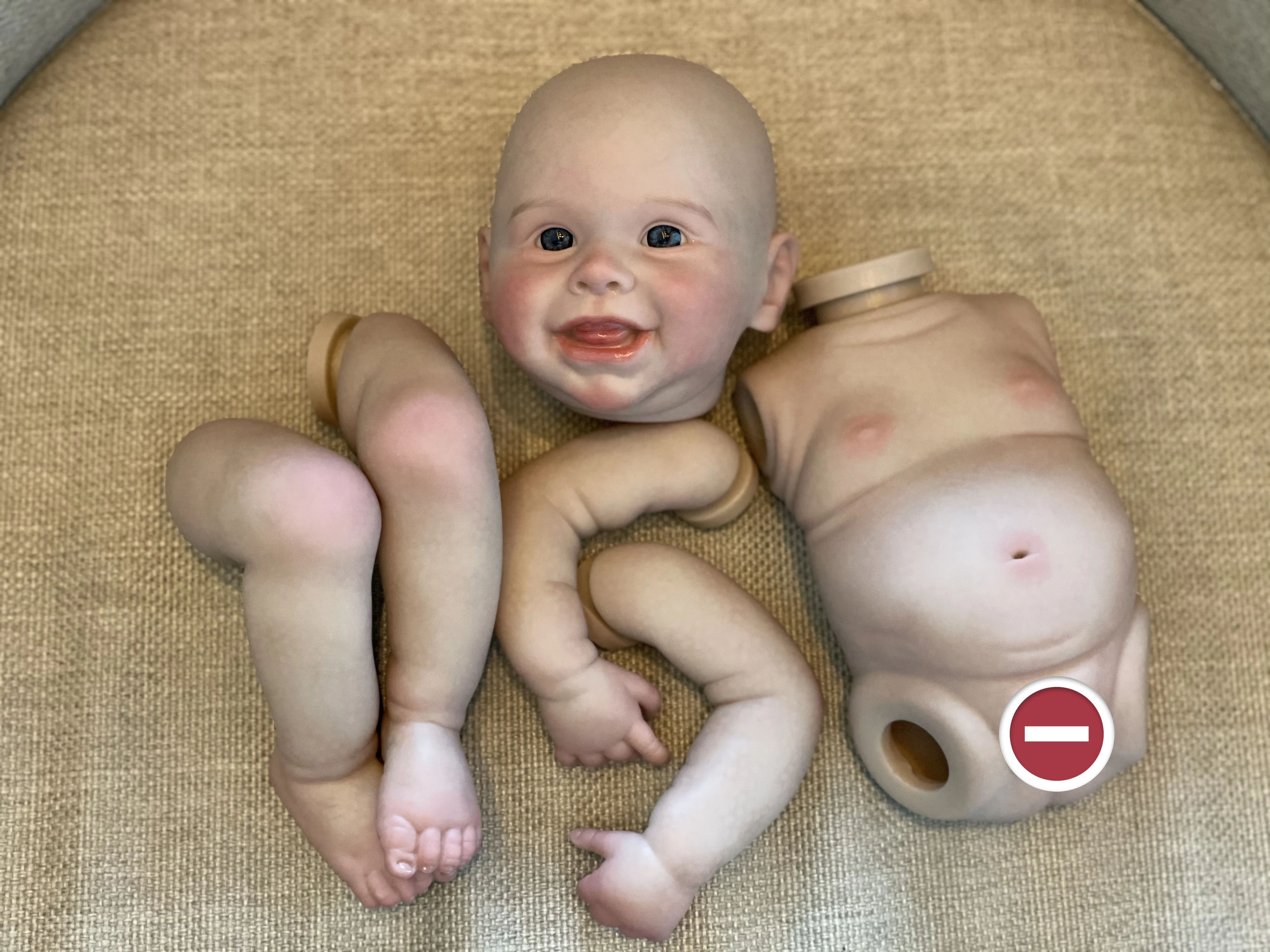 18Inch Harper Girl/Boy With Vinyl Belly Bebe Reborn Dolls Painted