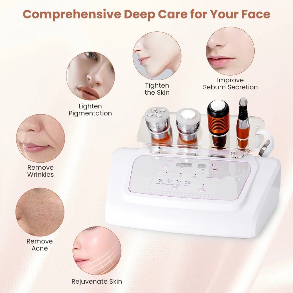 No-Needle Mesotherapy Ultrasonic Facial Photon Cold Hammer Skin Care Bio Massage 3