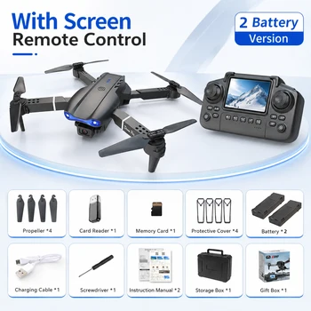 ZNLYRION E99 RC Drone with Screen Remote Control 4K Dual Camera Optical Flow Positioning Obstacle Avoidance Foldable FPV WIFI APP Control One Key Return 360° Flip Quadcopter Toy for Beginners 8