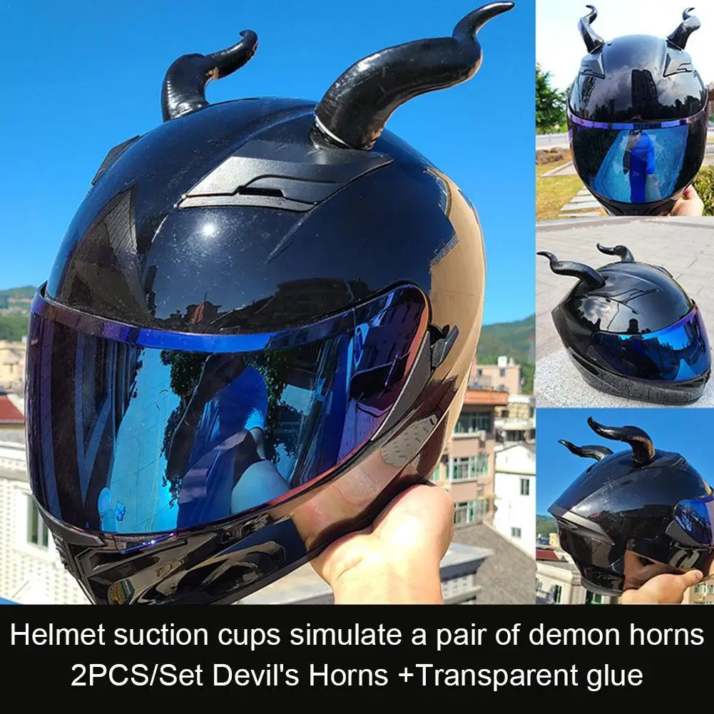 

Creative Personality Motorcycle Electric Helmet Decoration Devil's Horns Motorbike Helmet Accessories Stickers Cosplay Styling