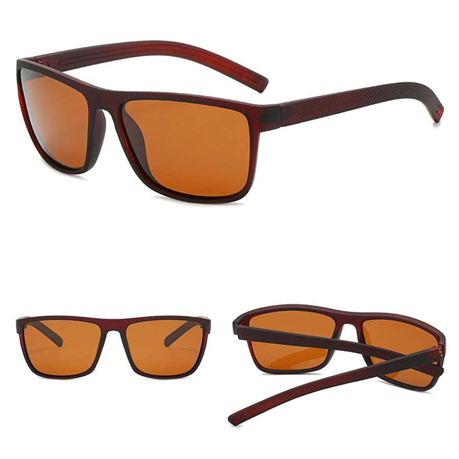 Nuevo estilo deportivo gafas de sol polarizadas moda hombres elástico negro gafas cómodas conducción al aire libre pesca gafas de sol Uv400