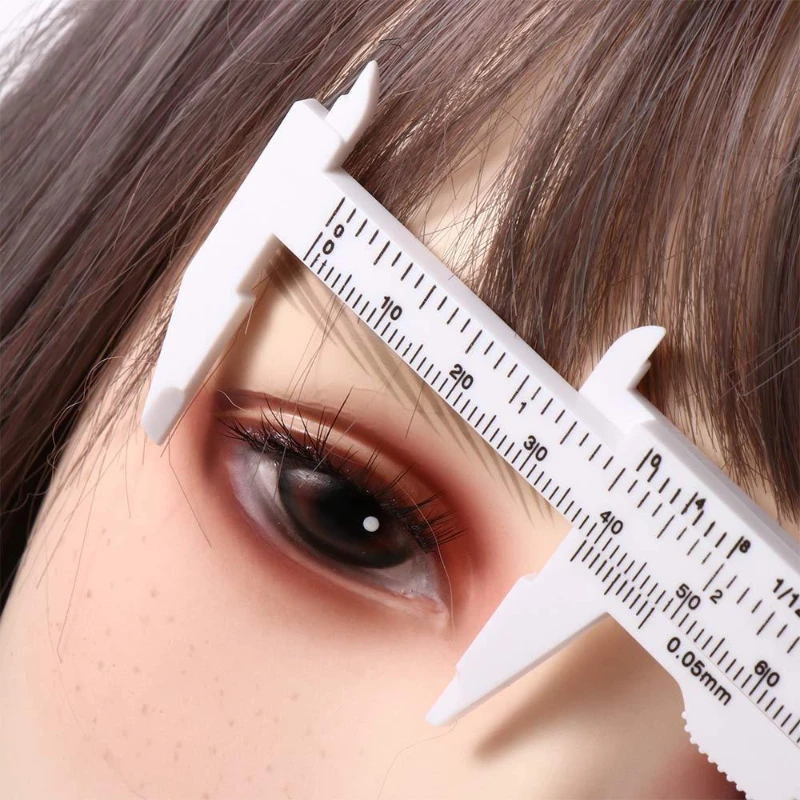 Portable 80mm Plastic Eyebrow Measuring Vernier Caliper Tattoo Microblading Caliper Ruler Permanent Makeup Measurement Tools 5
