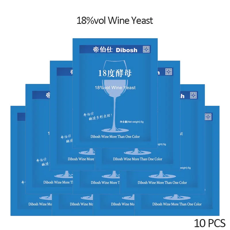 Sacchetto in alluminio da 10 pezzi utilizzato per imballare lievito per vino 5 g di 18%