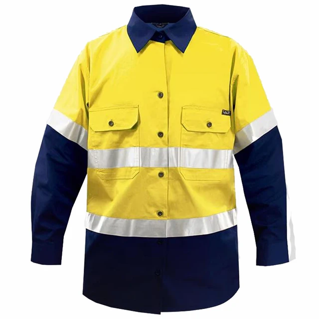 Hi Vis Men Work Shirt - 100% Cotton