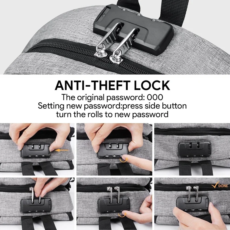 2021 New Fashion Male Casual Oxford Backpack Waterproof Laptop Business Backpacks Men Women Travel USB Charging Anti Theft Bag