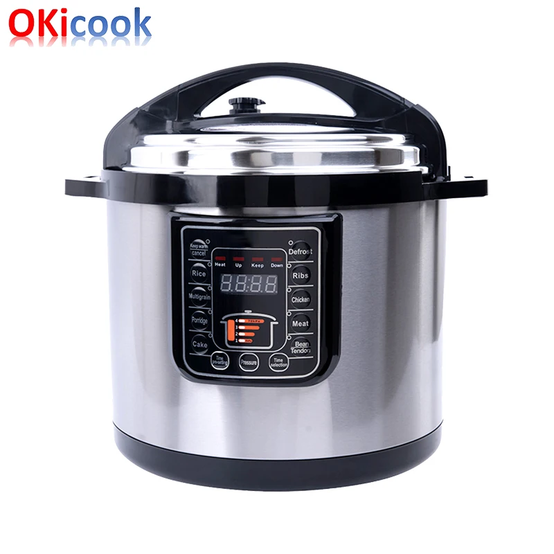 Okicook 10 Liter Modern Kitchen Appliances Stainless Steel Multifunction Electric Instant Pressure Pot Cooker