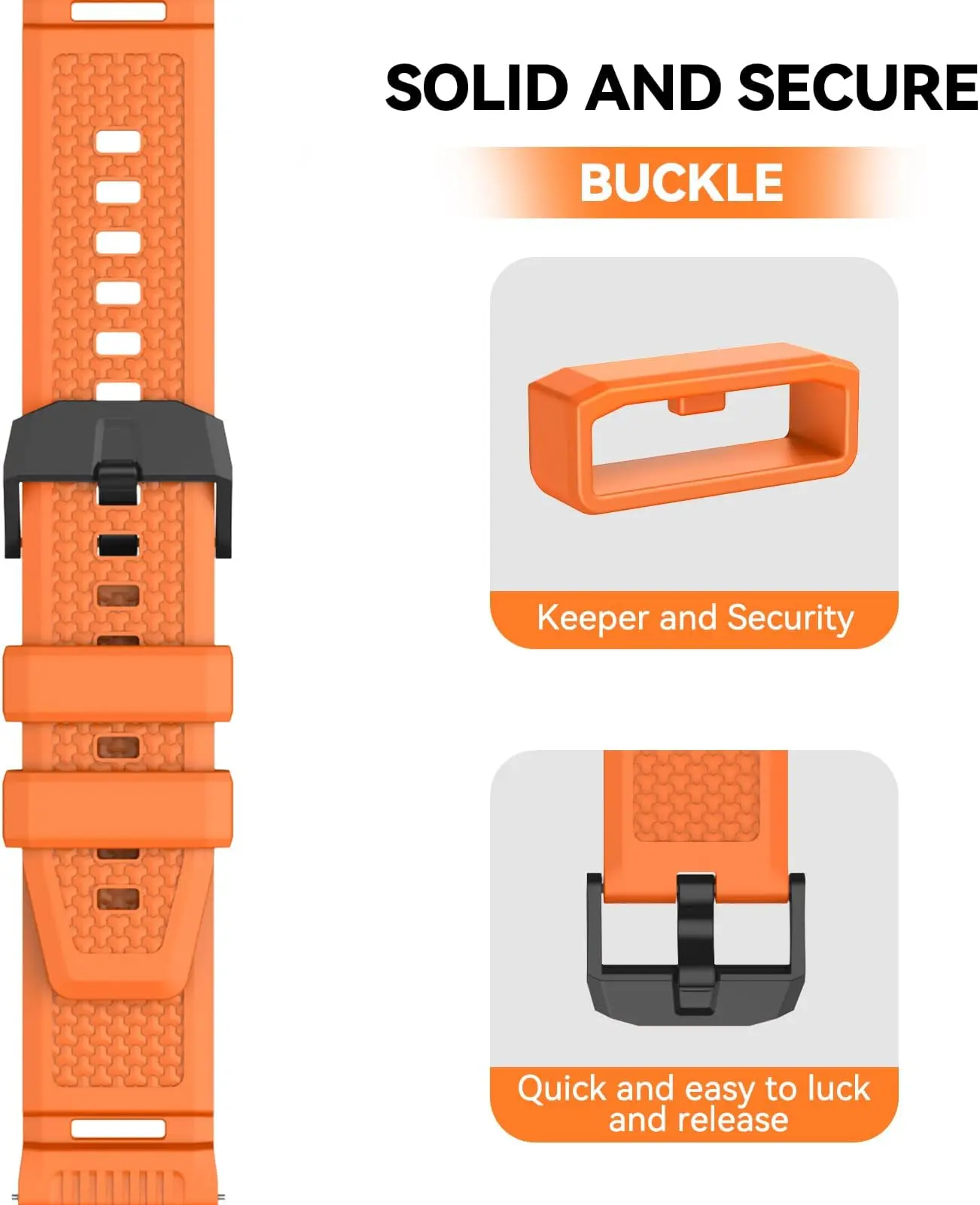 Premium 24MM Silicone Watch Band - Durable Sport Wristband Bracelet Design