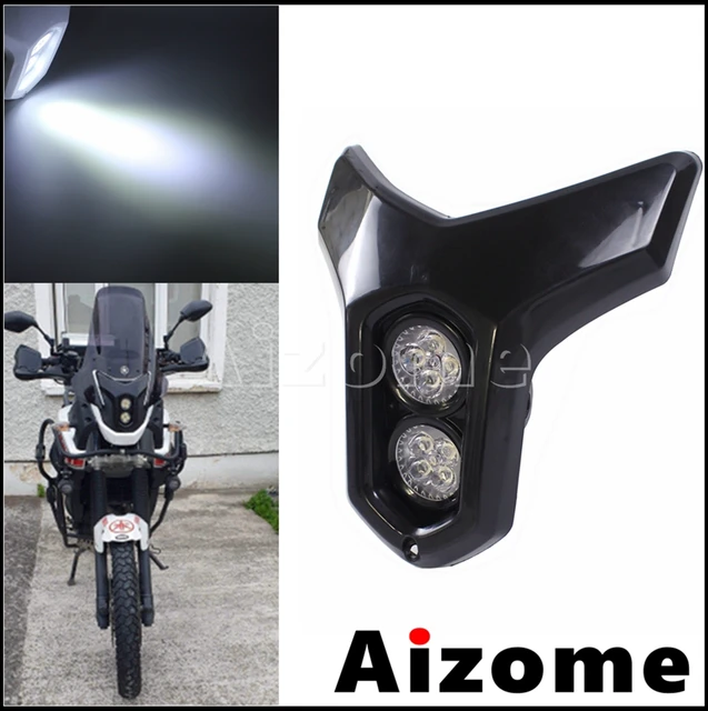 12V Universal Motorcycle Headlights LED Headlamp MX Motocross Dirt Pit  Street Bike Dual Sport Supermoto Custom Head Lights Lamp