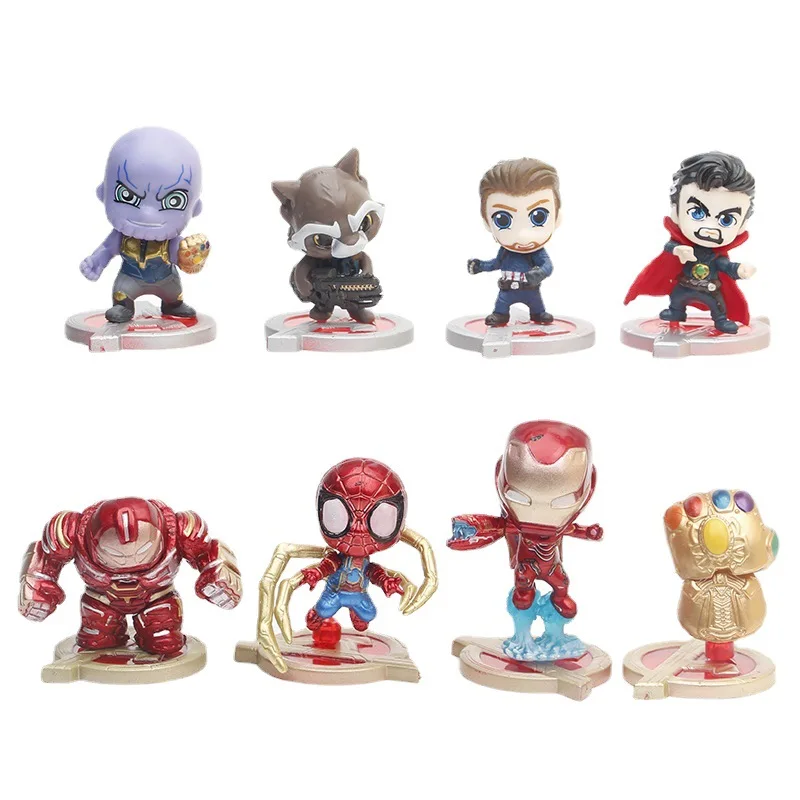 Avengers-Spider-man-Iron-Man-Mini-Gold-Basis-Super-Hero-Anime-Puppe ...
