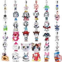 Fine 925 Silver Fit Original Bracelet Europe Cute Cartoon Doll Series Dangle Charm Beads Necklace Pendant Diy Women Jewelry Gift 1