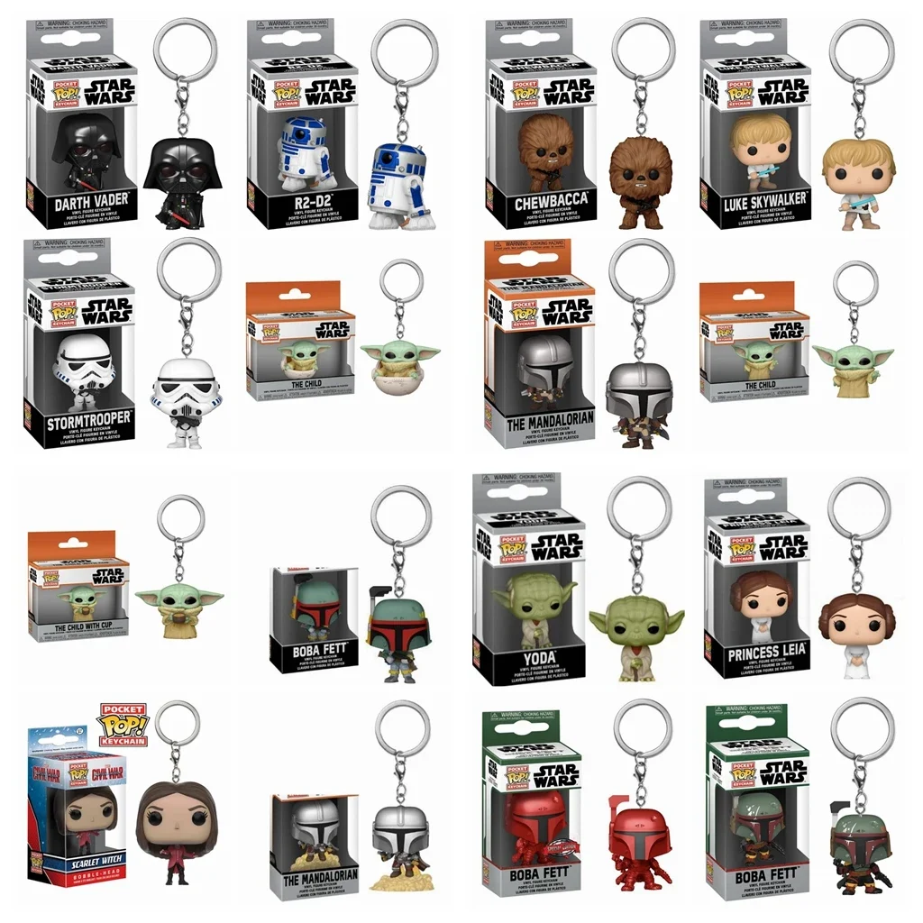 thumbnail image 2 of FUNKO POP Star Wars El Mandaloriano Skywalker Luke Chubacca R2-D2 Robot Darth Vader Stromtrooper Yoda el Niño Llavero Juguetes, 2 of 5