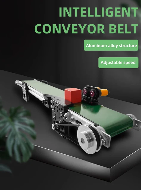 Nastro Trasportatore Mini Elettrico 12V - Acciaio Inox, Velocit&agrave; Regolabile, 49cm