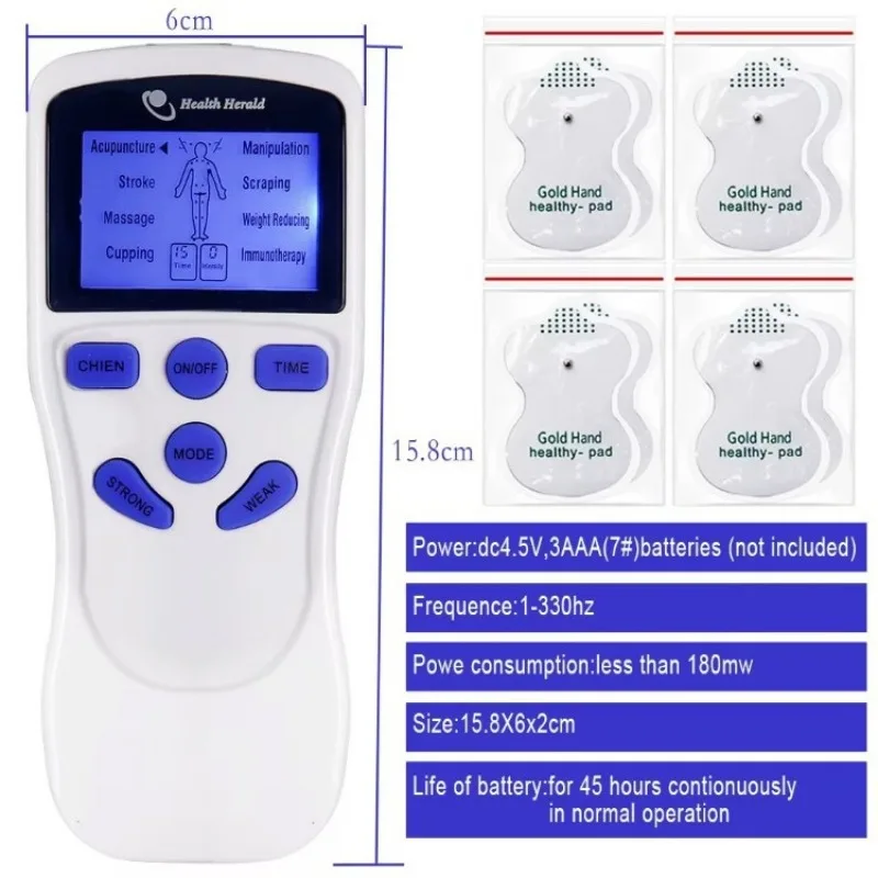 Electric Dual Output  Massage Machine Electrical EMS Muscle Stimulator Full Body Pulse Massager Acupuncture Health Care
