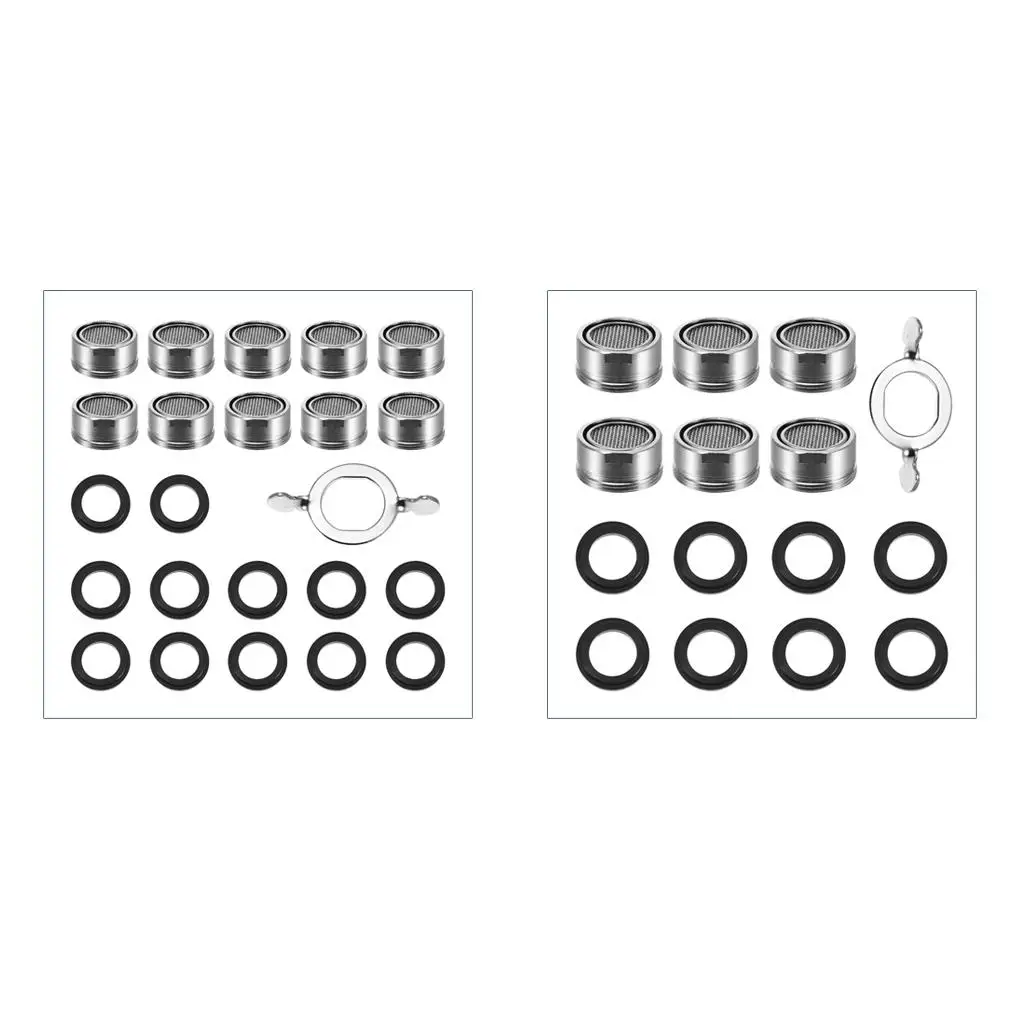 1 Set Wasserhahn Belüfter Waschbecken Ersatz Dichtung Schlüssel Edelstahl Anti-Korrosion Wasserdicht Bad Armaturen Filter