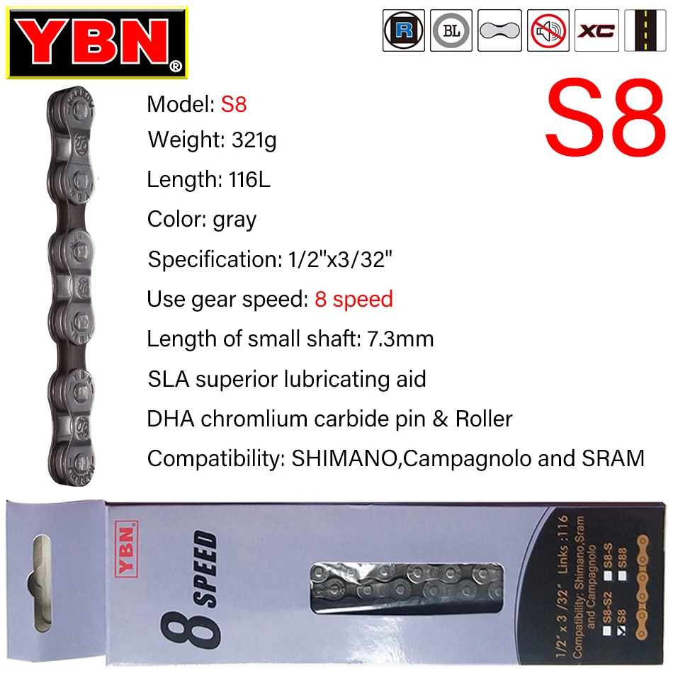 Bicycle Chain 8/9/10/11/12 Speed MTB Road Compatible with SRAM SHIMANO 116 Links Silver S11S For Bicycle Chains Bicycle Chain