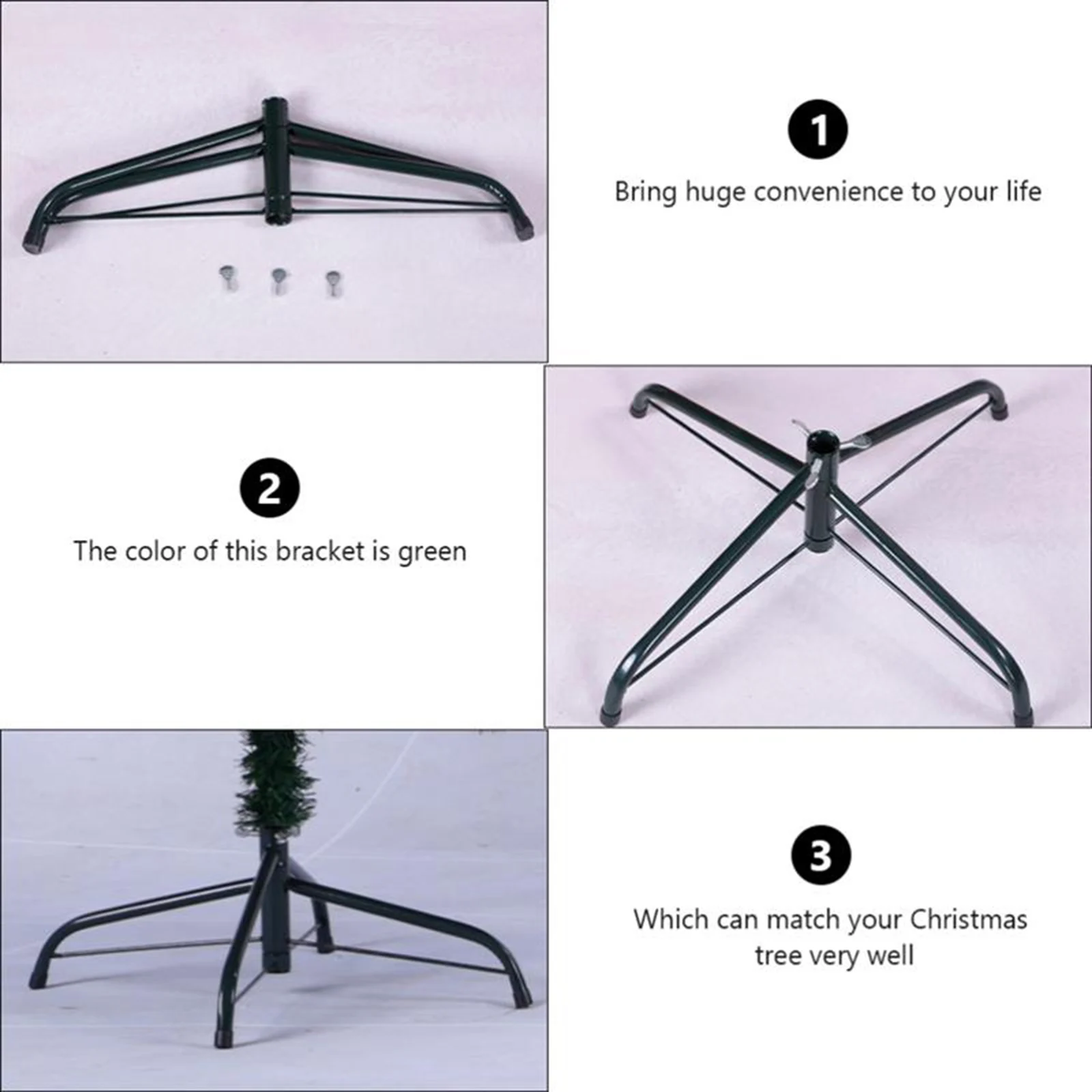 35/40/45/50cm Christmas Tree 4 Foot Holder Iron Xmas Trees Bracket Cast Iron Bottom Frame with Thumb Screw Accessories christmas tree ornaments,mini christmas tree,collapsible christmas tree