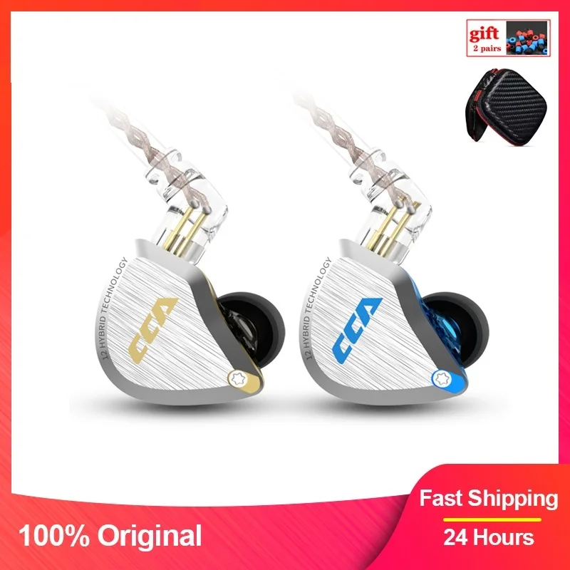 . HIFI DJ 모니터 이어폰 이어버드, 노이즈 캔슬링, 유선 게이머 PC, 12 드라이버 유닛, C12 5BA + 1DD 하이브리드, 인이어 헤드셋