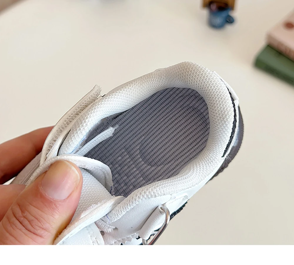 PU Leather Children Sport Shoes Ergonomics Anti-slippery Boy's Girl's Sneakers Trend Fashion Infant Baby Kids Sneakers 4