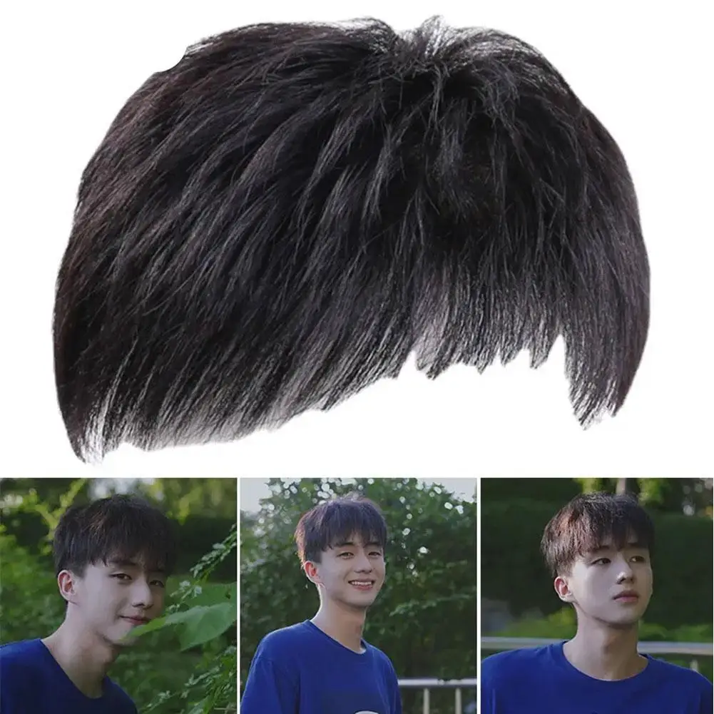 Wig Men\'s Top Hair Patch Inch Head Mediterranean Baldness Covering White Hair Natural And Breathable Hair Patch
