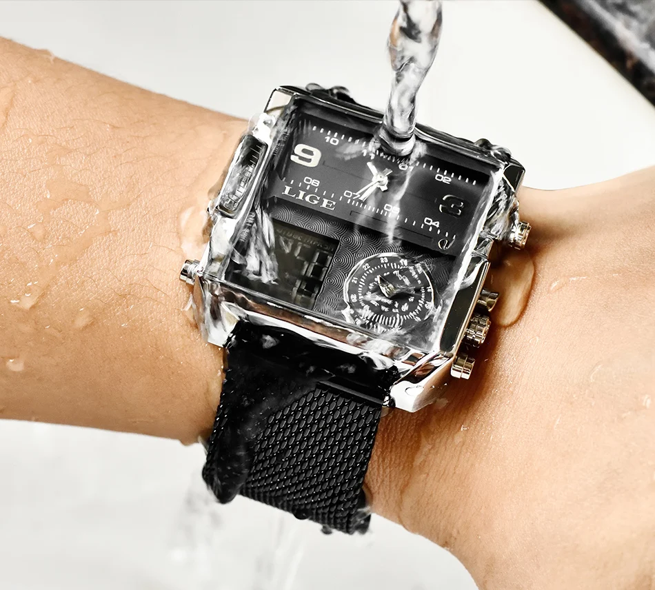 3 Time Zone Led Digital Watch