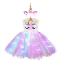 Robe Tutu Lumineuse pour Bol, Arc-en-ciel, Nairobi Orn, ixd'Anniversaire, Paillettes Rougeoyantes, Longueur au Genou, Costumes d'Animaux d'Halloween 3