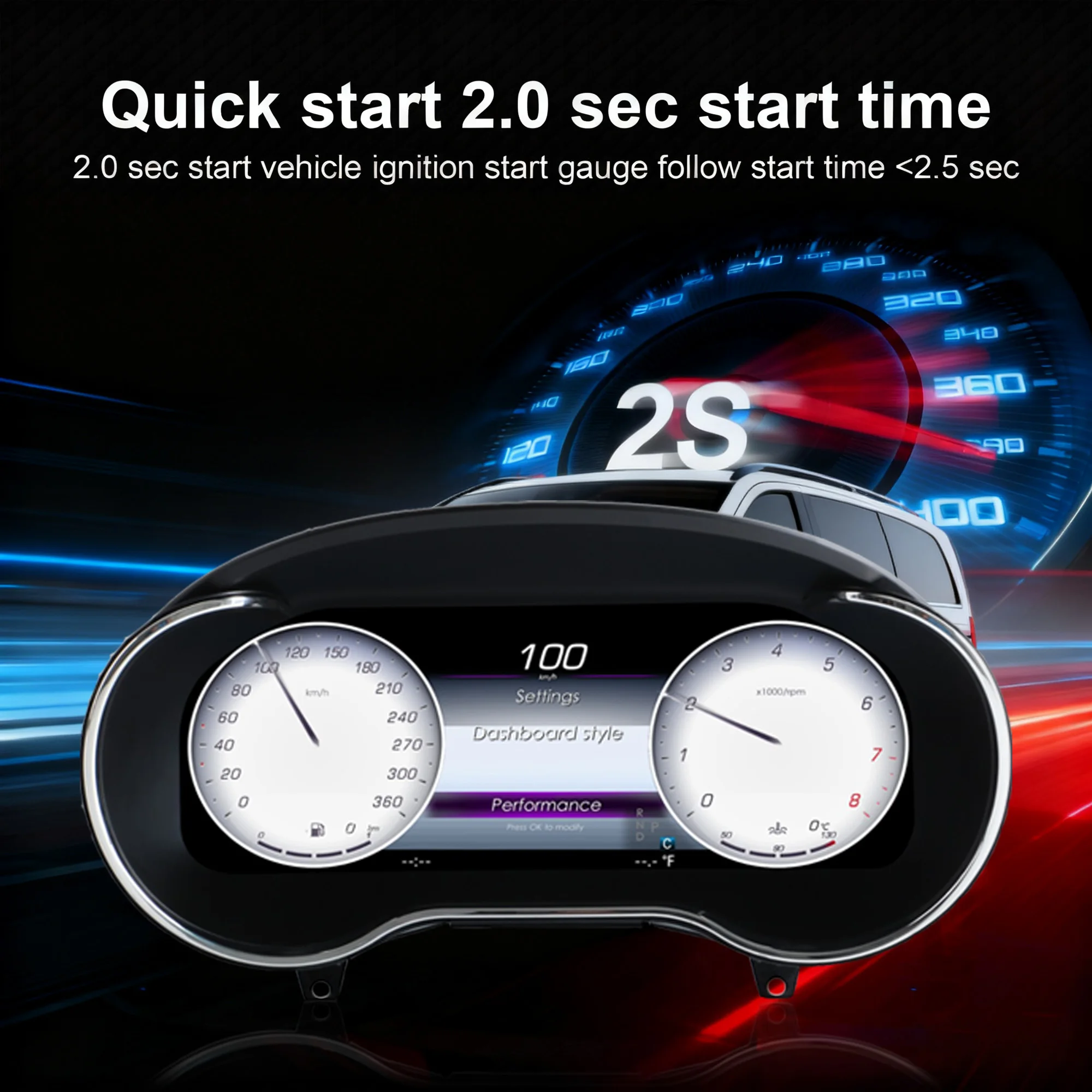 For Mercedes-Benz C-Class 2015-2019/GLC 2016-2020 Digital Instrument Cluster Spe
