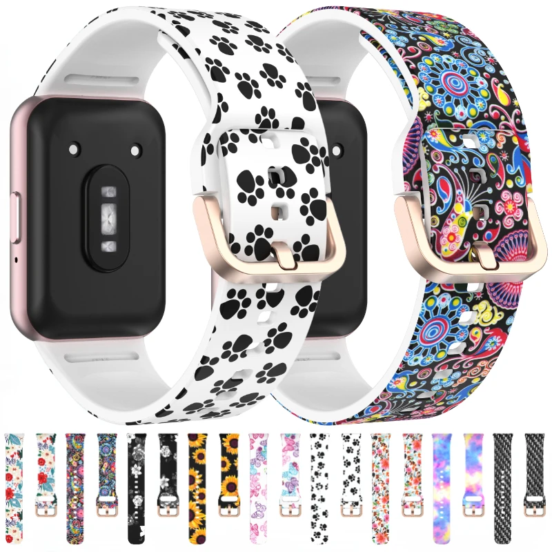 Patterned Painted Silicone Strap - Printed Color Bracelet Wristband