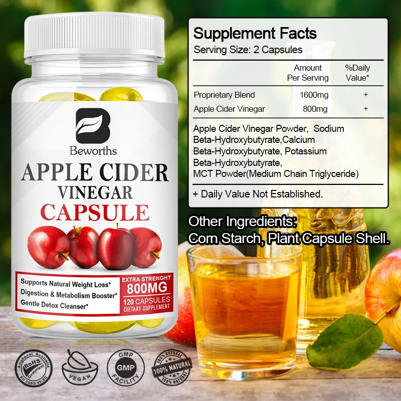 BEWORTHS Apple Cider Vinegar Capsules for Men and Women