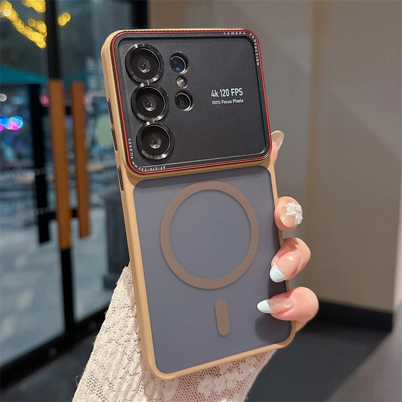 Luxury Translucent Magnetic Phone Case with Metal Camera Protection and Matte Finish