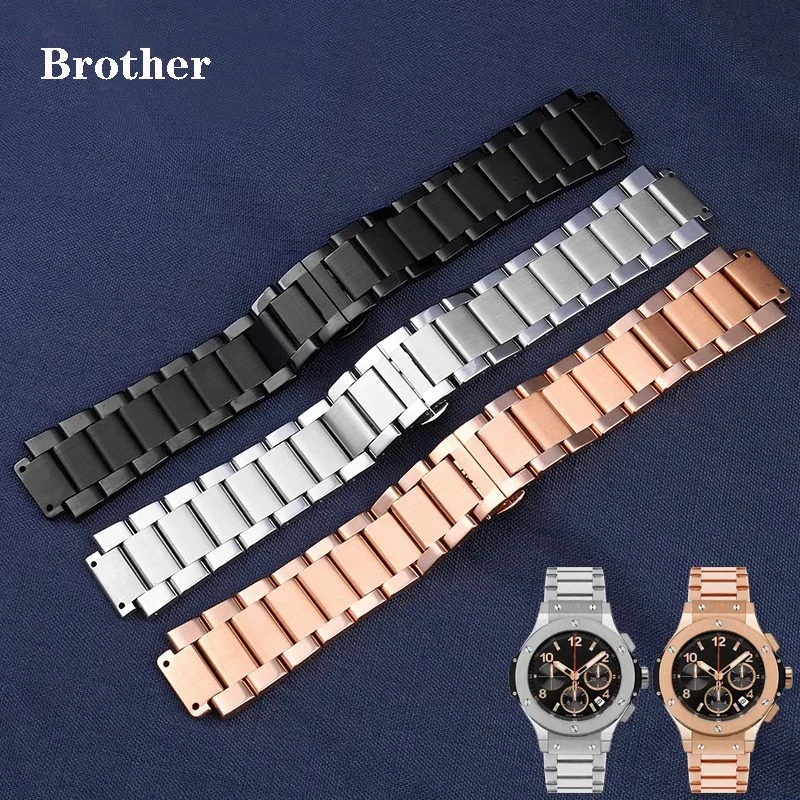 Cinturino In Acciaio Inossidabile Solido Per Hublot Big Bang Big Bang Classic Fusion Yubo Bracciale Da Uomo In Acciaio Fine 27Mm * 19Mm