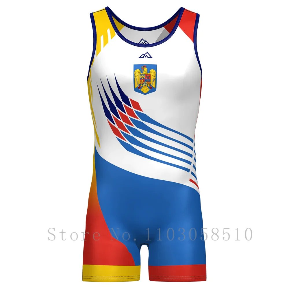 Men Wrestling Singlets Performance Suit Trainning One-Piece Powerlifting Sleeveless Gym Fitness Boxing Wears