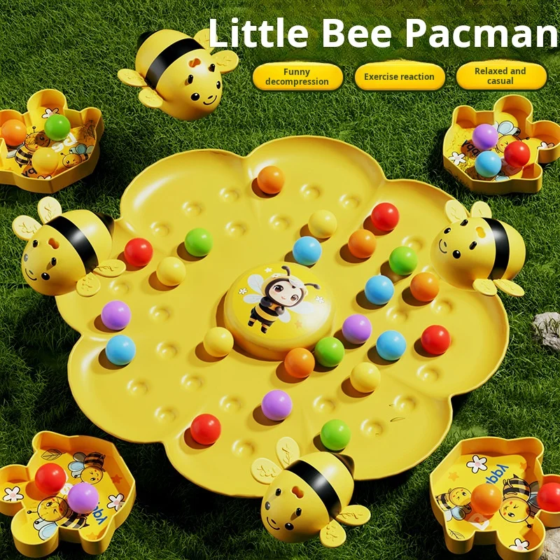 Children Bee Bean-Picking Magnetic Toys Early Education Parent-Child Interaction Multi-Person Fishing Tabletop Game