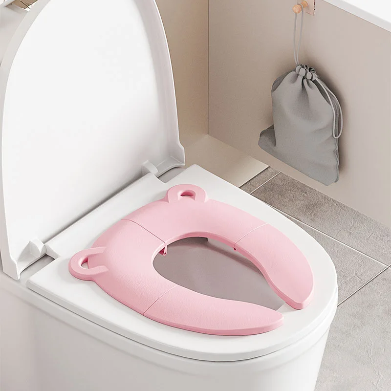 Children's Portable Folding Travel Toilet Seat With Non-Slip Silicone Pad Potty Training Seat for Toddlers, Boys and Girls 2