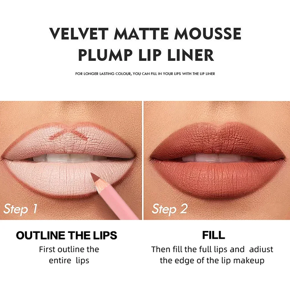 12Colors Matte Lipliner Pencil Waterproof Plumping Stain Lipstick Natural Nude Pink Lip Liner Outline The Lips Contour Makeup 5