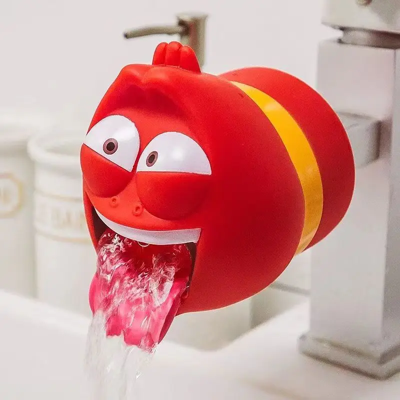 Anime Larva Toys Faucet Anti splash Toys Cute Insects Yellow Red Worm