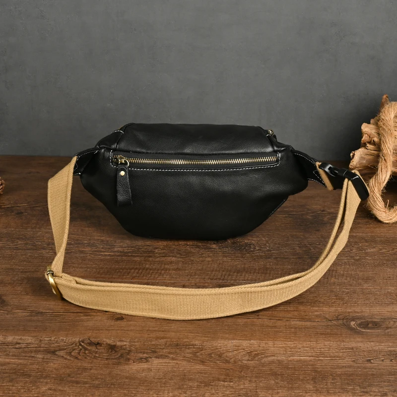 Fanny Waist Bag Men Genuine Leather Belt Bum Leg Hip Packs for Men Mini Multi Phone Box Wallet and Purse Outdoor Coin Card Pouch