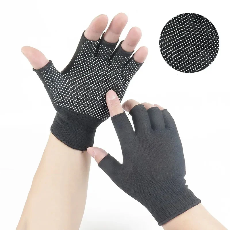 Guantes sin dedos de protección solar de verano, medio dedo, cortos, antiultravioleta, delgados, antideslizantes, deportes, ciclismo, conducción de dedos