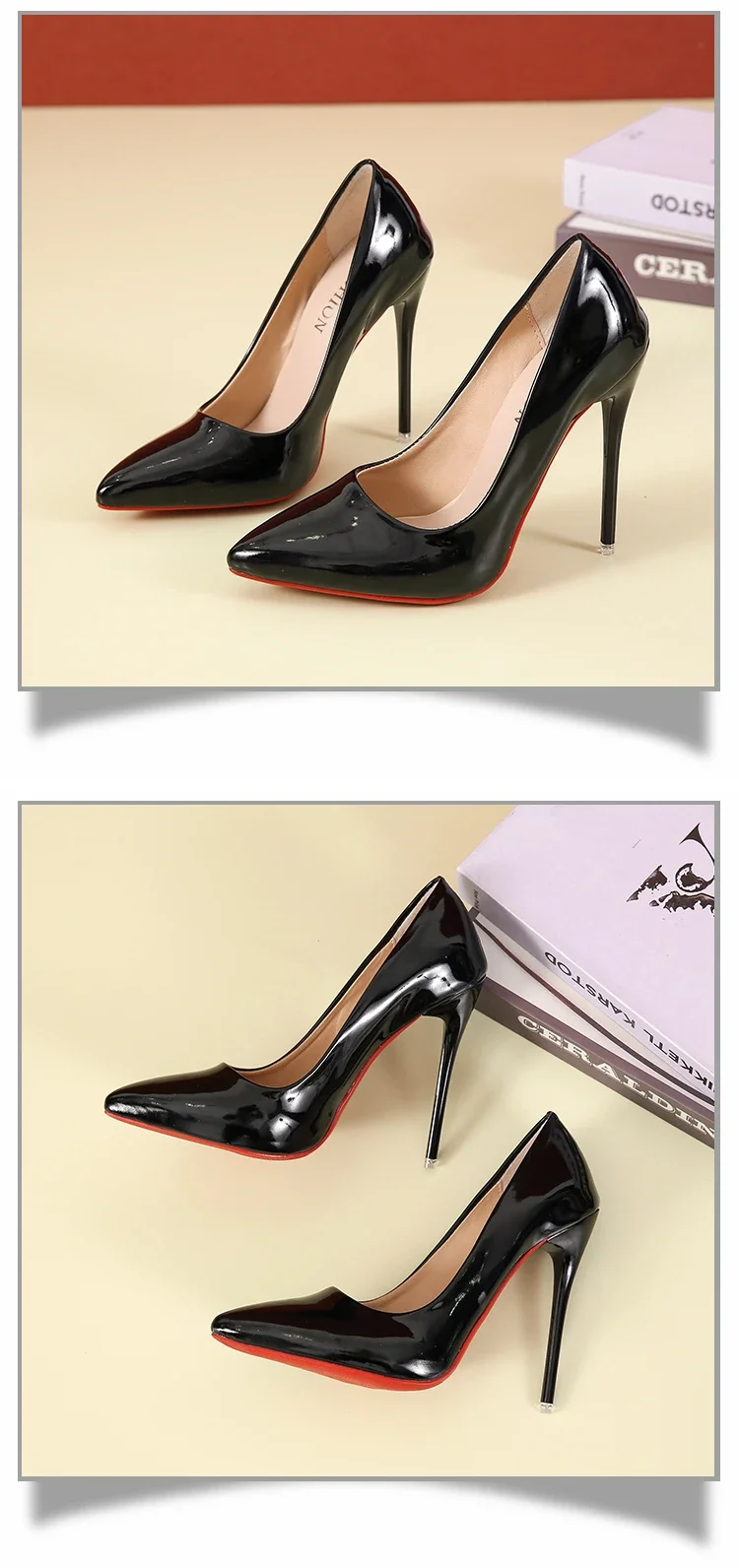 Scarpe da donna Tacchi alti rossi Décolleté sexy a punta