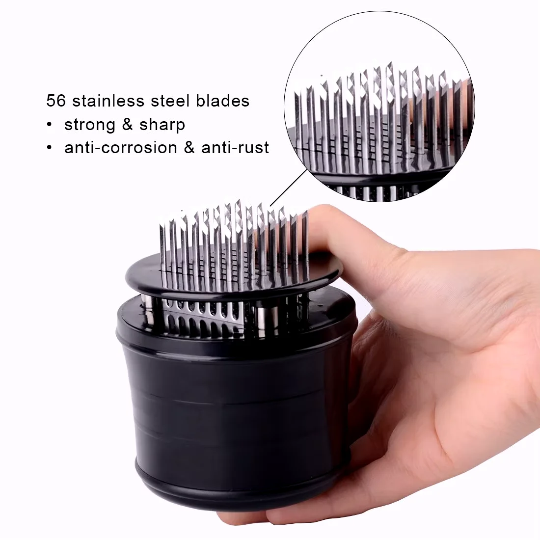 56 Ultra Sharp Blades Needle Meat Tenderizer Stainless Steel Meat Beaf Steak Tenderizer Tool With Safety Lock YY034