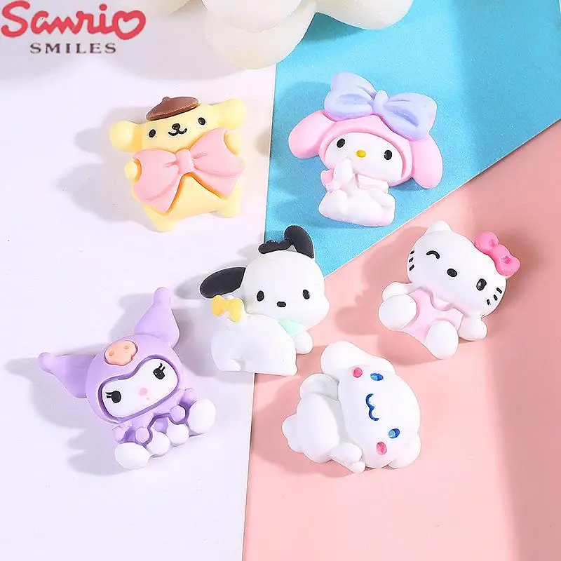 

10Pcs Kawaii DIY Accessories Anime Hello Kittys Sanrio Kuromi Cute Cup Phone Case Hairpin Keychain Decoration Toys for Girls