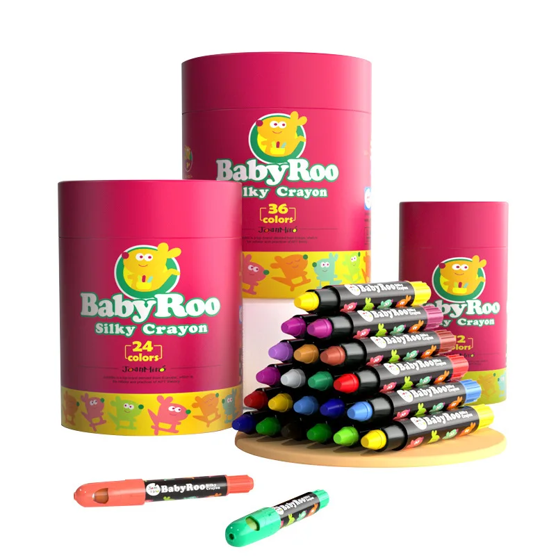 Baby Roo 24 Colours Silky Washable Crayons