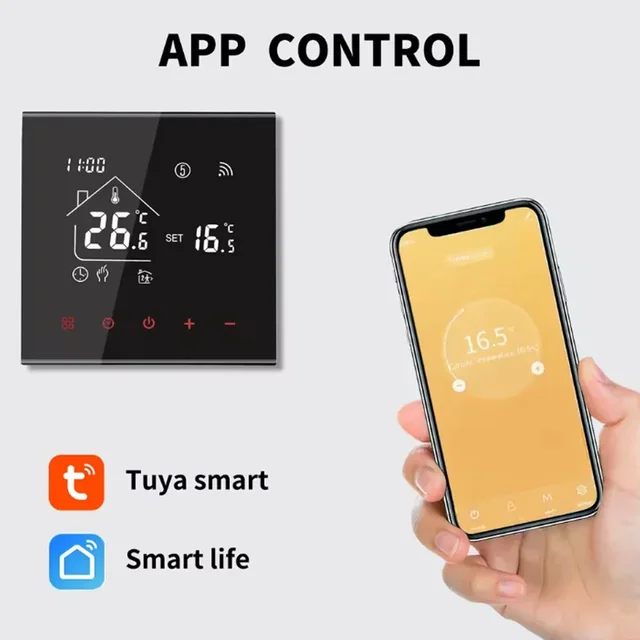 เทอร์โมสตัทควบคุมอุณหภูมิพื้นอุ่น M4A 1 ชิ้น รองรับ Tuya WiFi/ไม่ใช้ WiFi 3A 16A สำหรับหม้อต้มน้ำไฟฟ้า/แก๊ส/เครื่องทำน้ำร้อน 1