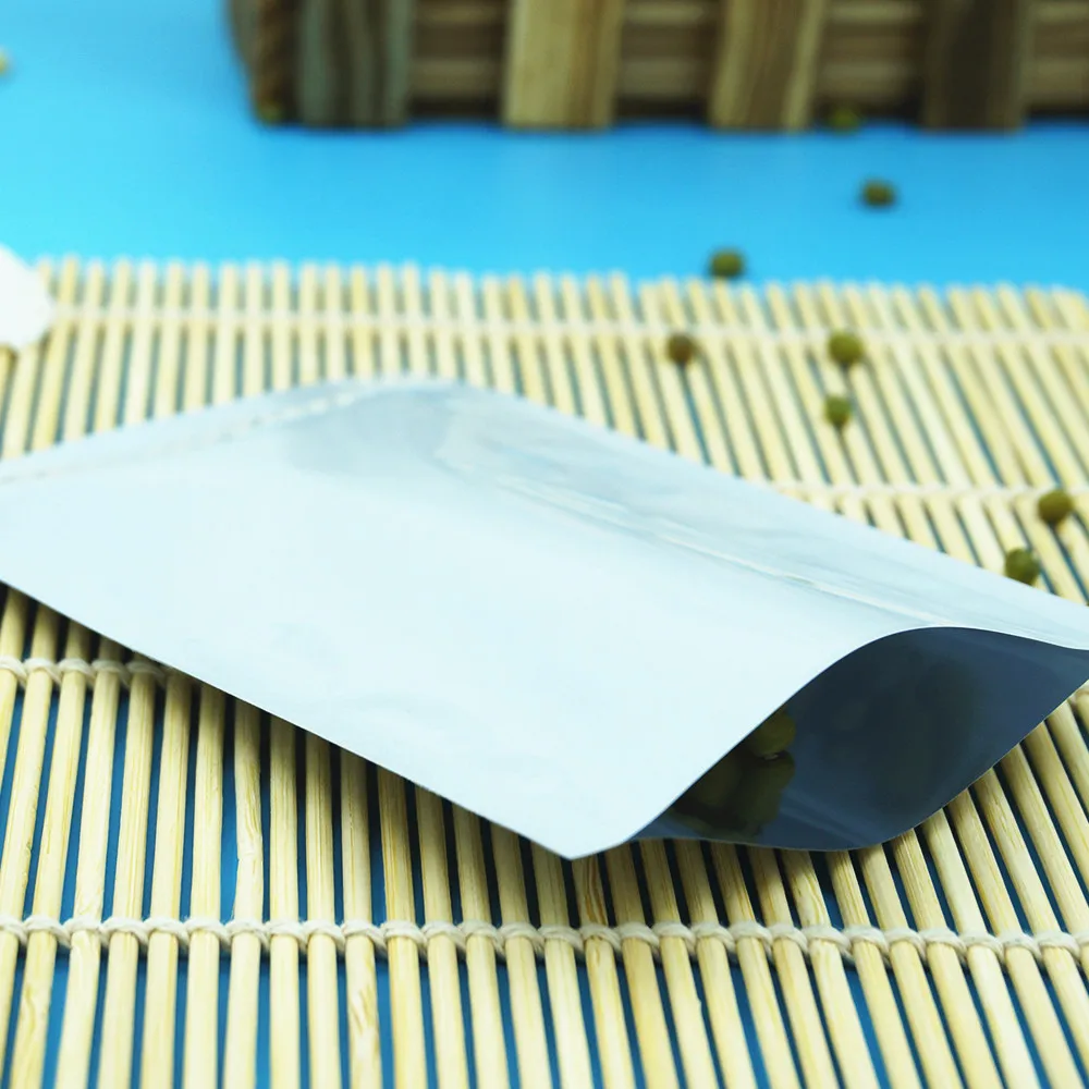 8x12cm 200pcs White Aluminium Foil Plastic Bags Heat Sealable, Top Open