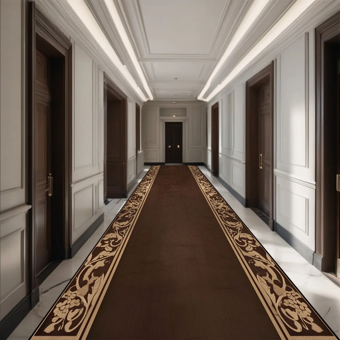 

European Style Long Corridor Carpet Villa Hallway Area Rugs Non-slip Stairway Runners Home Decor Aisle Floor Mats Customizable