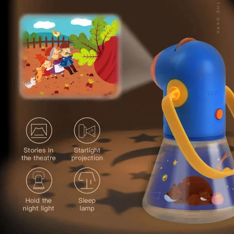 Multifunctional Children's Story Projector Baby Early Education Puzzle Story Machine Sleeping Lamp Flashlight Luminous Toys