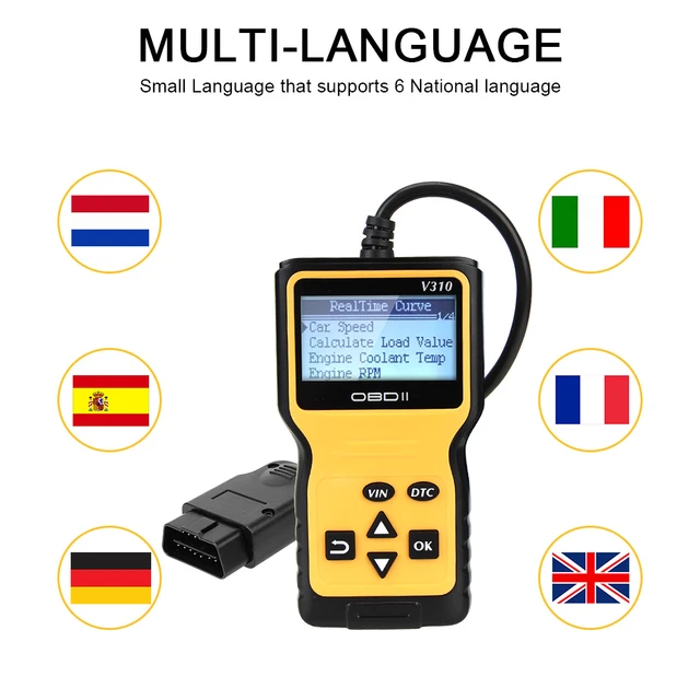 Multi-Language V309 Code Reader Read/Clear Fault Code I/M DTC OBD2 OBDII /  EOBD USB OBD 2 OBD2 Car Diagnostic Scanner Auto Tool - AliExpress