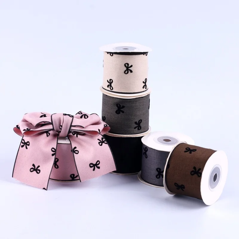 25mm 50mm 5 야드 소프트 Bowtie 가장자리 테이프 리본 Bowknots 만들기 어린이 액세서리 재료 수제