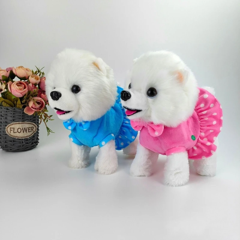 Plush Dog Toy for Baby Learn to Crawl Leash Puppy Dog Toy Interactive Singing & Walking Animal Kids Christmas Gift