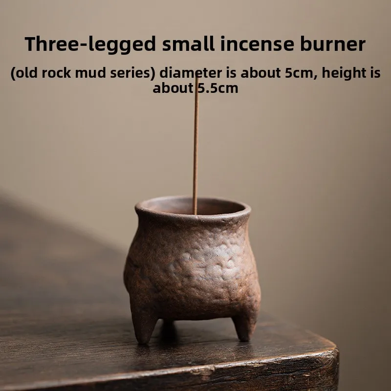 Three-legged small incense burner, retro incense insert, aromatherapy device, kung fu tea set accessories, incense holder